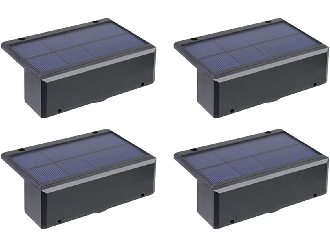 Conjunto de 4 Luminárias Solares De Led Para Escada, Impermeáveis, Para Parede, Rua E Jardim. Gokoco