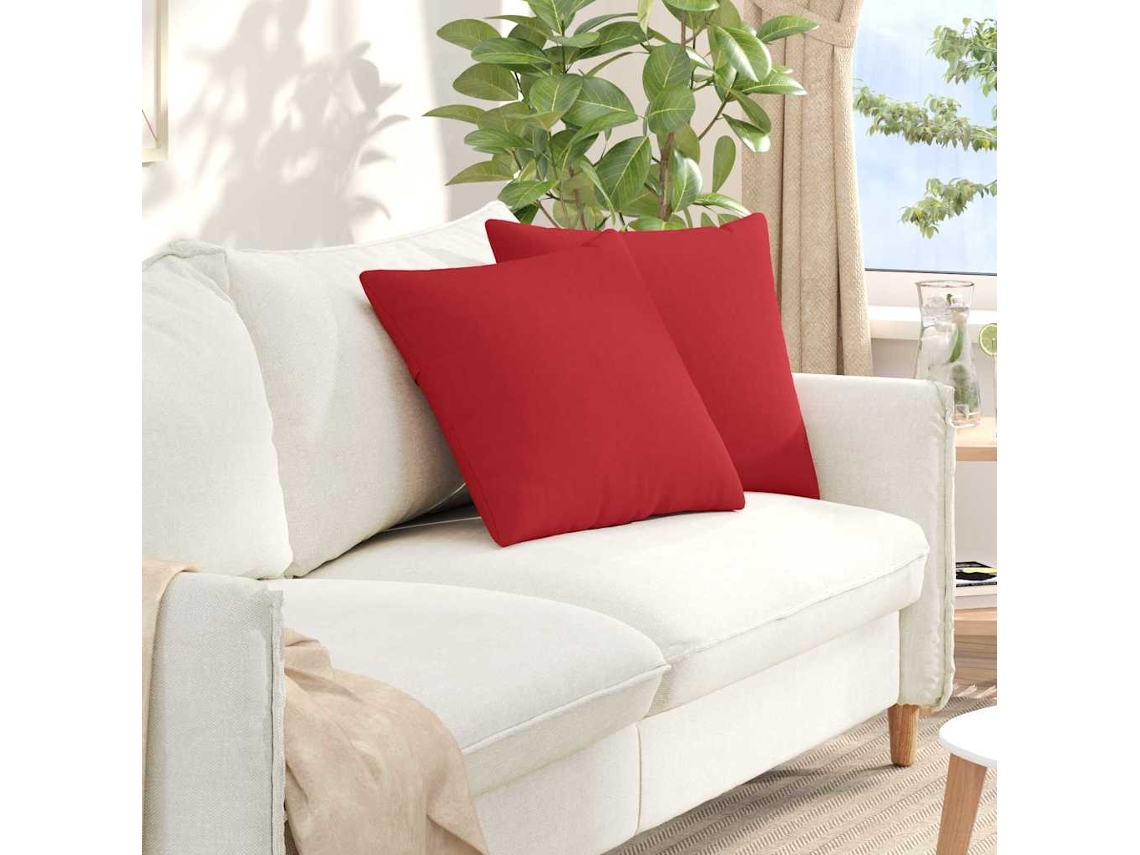 Vidaxl Travesseiros De Sofá 2 Unid. Tecido Vermelho 50 X 50 Cm