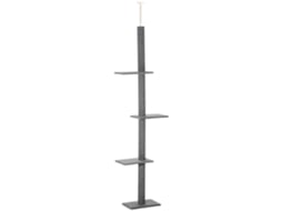 Árvore Para Gatos De Vários Níveis, Com Altura Entre 228 E 260 Cm, Com Plataformas, Ideal Para Gatos De Pequeno E Grande Porte, Na Cor Cinza.