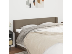 Vidaxl Cabeceira Cama Abas Tecido 203x16x78/88 Cm Cinzento-acastanhado