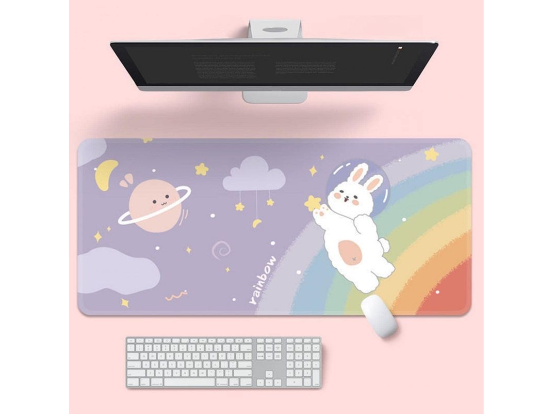2026 almohadilla de Ratón para Niñas Adolescentes Linjou Kawaii Cartoon Con Diseños Picnic Y Arcoíris Morado