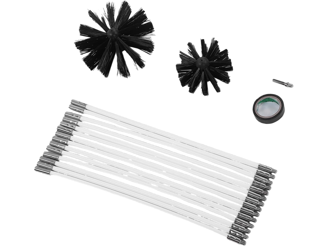 Conjunto De Escovas Para Limpeza Chaminés Com Hastes Flexíveis