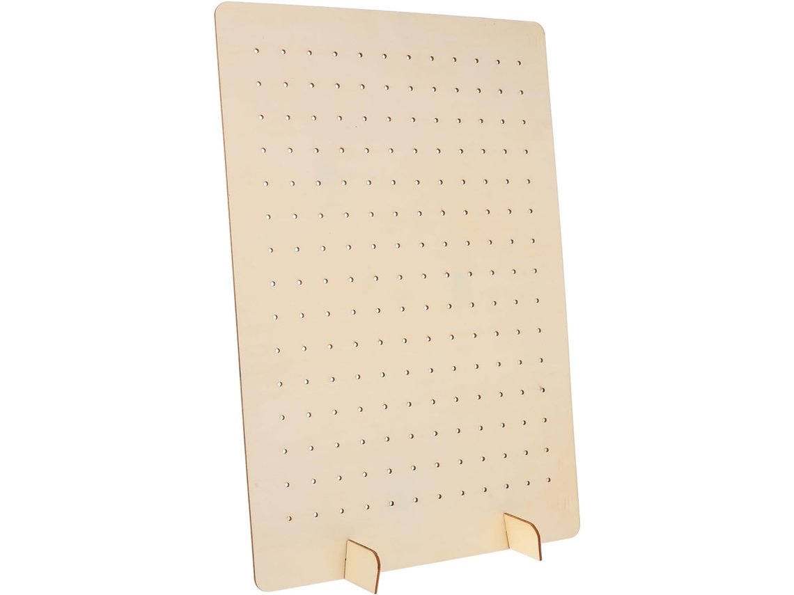 Expositor Joias Madeira Estrutura Desmontável Painel Vertical Perfurado Exibir Organizar Colares Brincos Bege GOKOCO