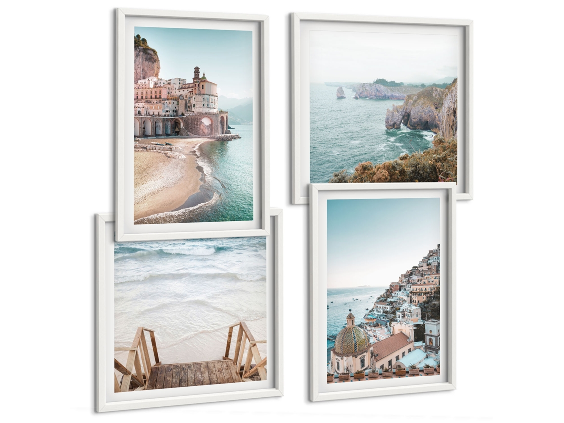 Composição De Quadros Paisagens De Cachoeiras Pontes Japão Espelharte (4 Peças)