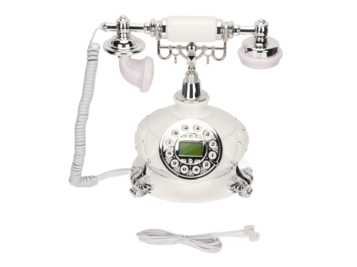 Telefone Fixo Retrô Prateado EOOCOO
