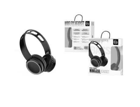 Auscultadores Wireless e C/Fio Km Km-Cs001 Preto