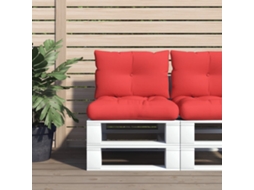 Vidaxl Almofadões De Paletes 2 Pcs Tecido Vermelho