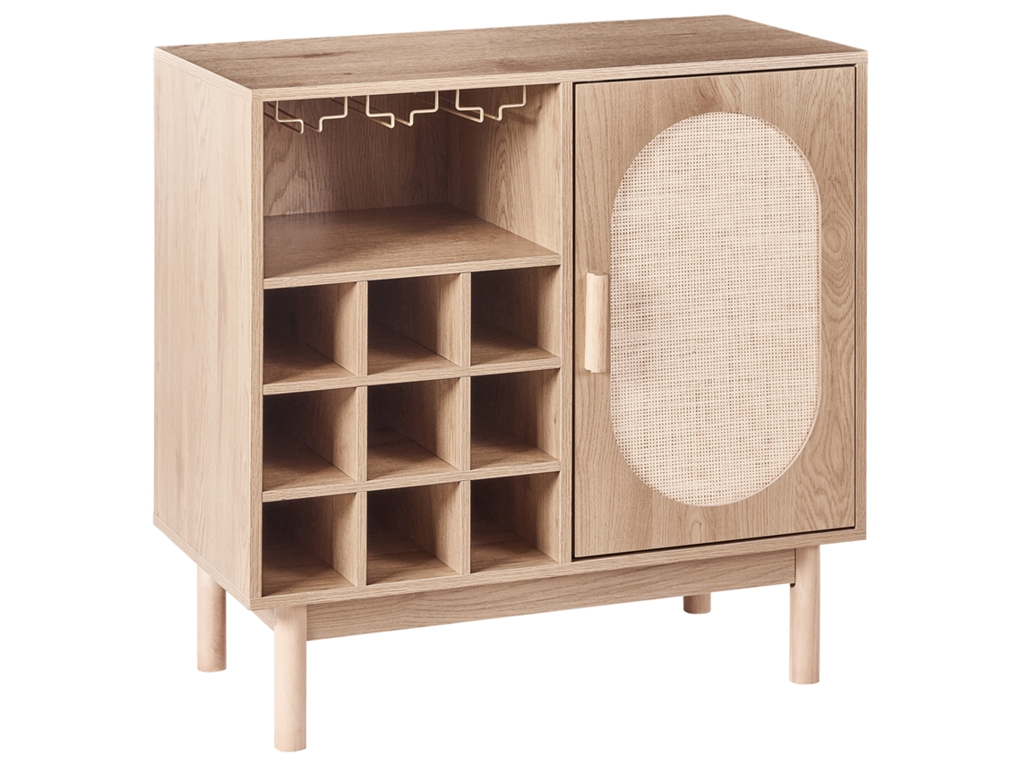 Mueble Botellero Costello Marrón Claro Beliani