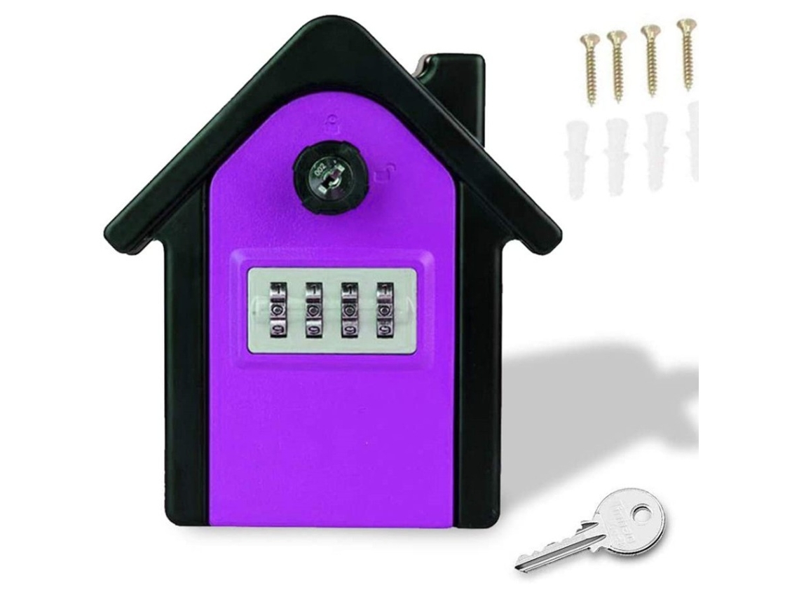 Caixa De Chaves Segura Montada Parede Eifson Com Código Digital E Chaves De Emergência (roxo)