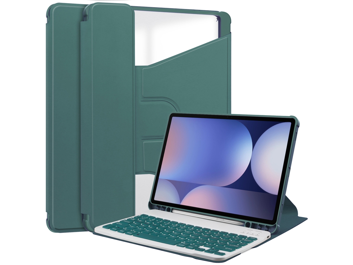 Capa Teclado CUICH para Samsung Galaxy Tab S10 Plus 124 Polegadas com Teclado Magnético Destacável (Verde Escuro) 