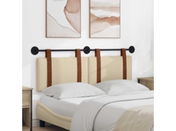 Vidaxl Cabeceira Suspensa Creme Pu Antigo