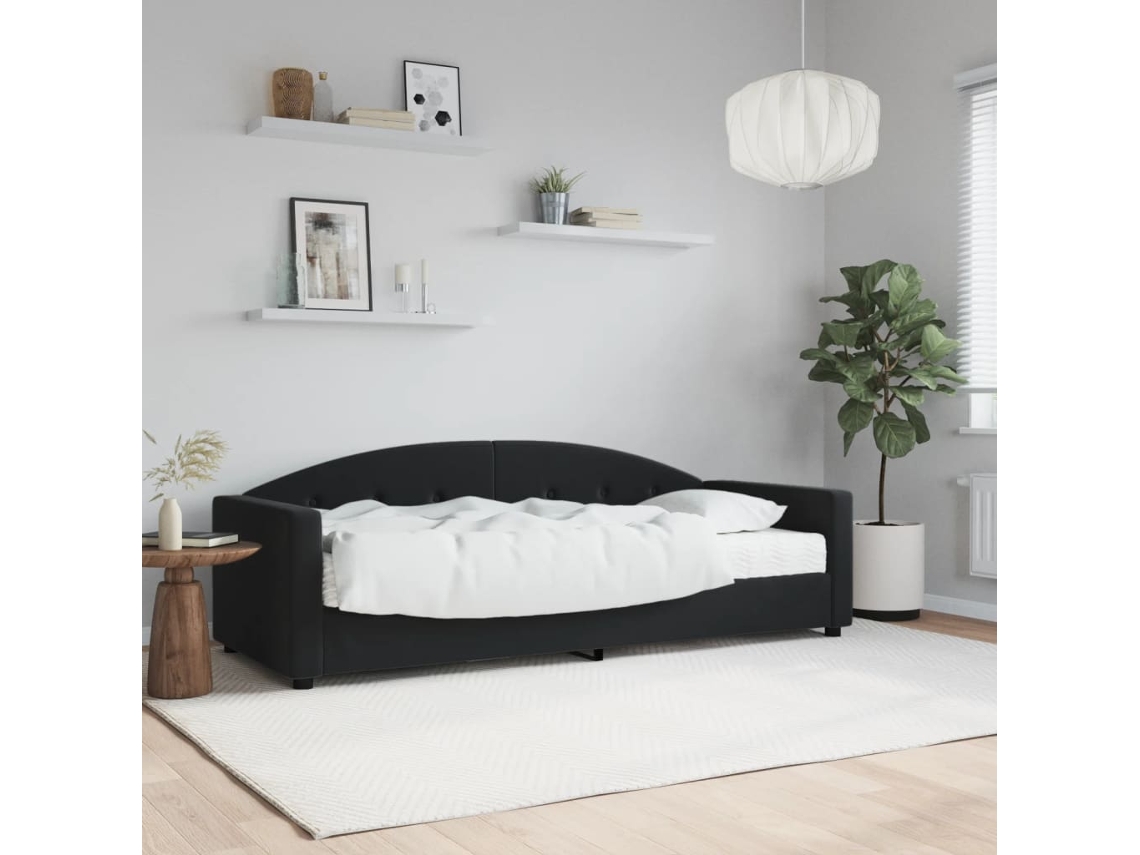Vidaxl Sofá cama com Colchão 80x200 Cm Veludo Preto