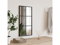 Vidaxl Espelho De Parede Retangular 30x60 Cm Ferro Preto
