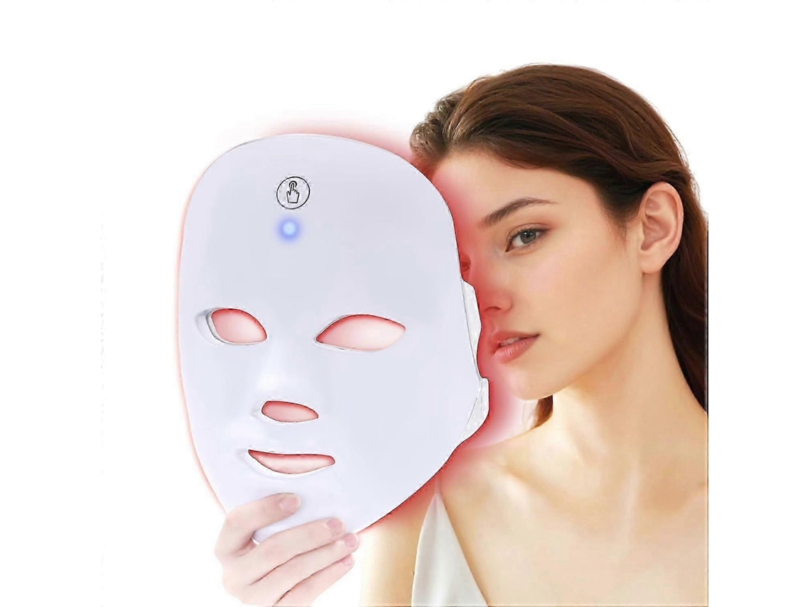 Terapia com Luz Vermelha para o Rosto, Máscara de Led Azul, Facial 7 Núcleos Cuid Ados a Pele em Casa, GOKOCO