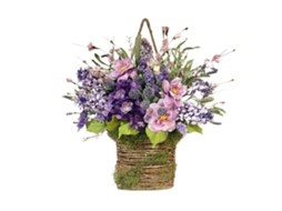 Cesto Pendente Primavera Verão Frutas Flores Silvestres