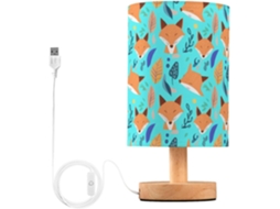 Abajur De Cabeceira Com Raposas Desenho Animado, Com Porta Usb, Sem Necessidade De Lâmpada, Luz Led Quente Para Quarto