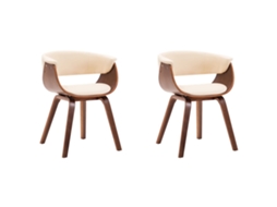 Dining Chair, Dining Chairs Vidaxl Creme Couro Artificial (n/a)
