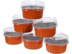 Conjunto de 50 flocos de alumínio redondos descartáveis para mesa.