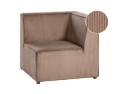 Módulo Esquinero Derecho Beliani Lemvig De Pana Beige 83x83x78
