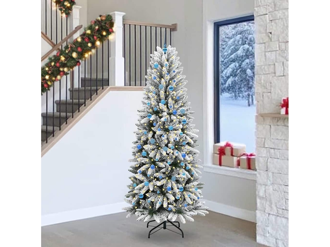 Vidaxl Árvore De Natal Artificial Com 300 Leds Branco 240 Cm