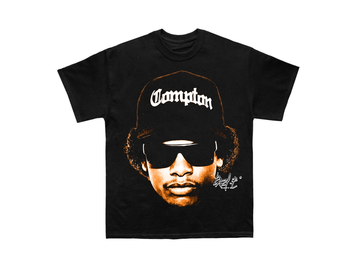 Eazy E Face Black Graphic Unisex T-shirt Rockinstone Size:xl