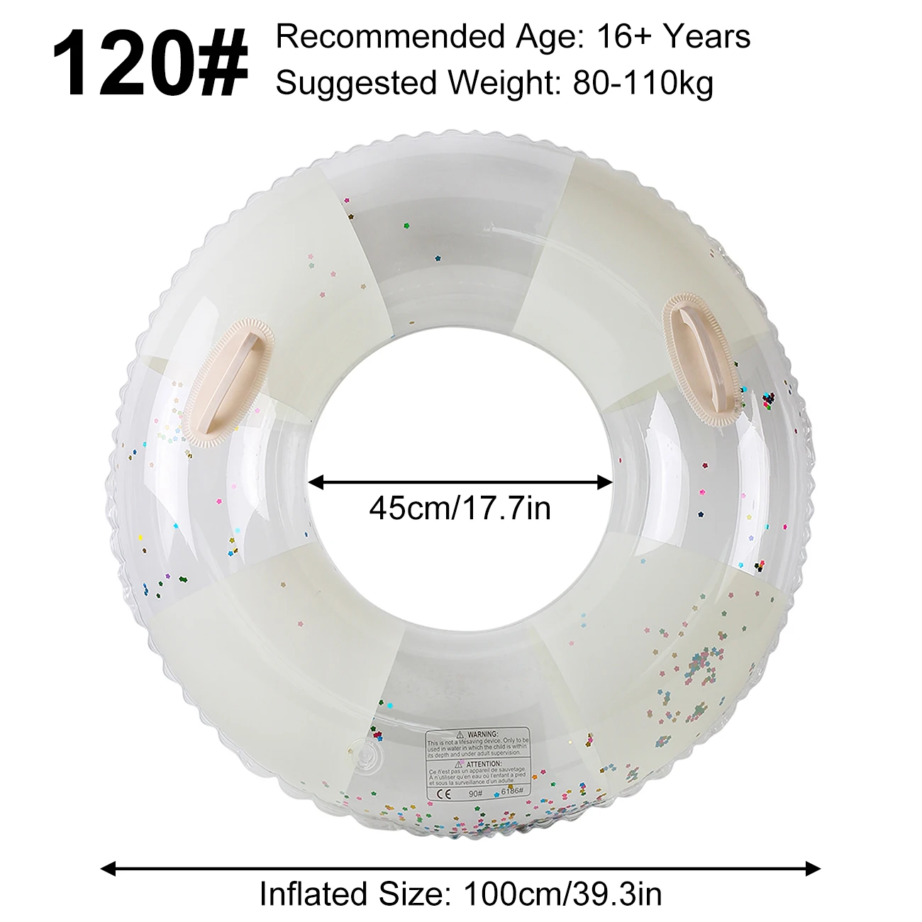 Boia Inflável (120 Libras, Com Alças), Material Pvc, Brinquedo Aquático De Verão Para Praia.