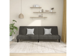 Vidaxl Sofá-cama De 2 Lugares Veludo Cinzento-escuro