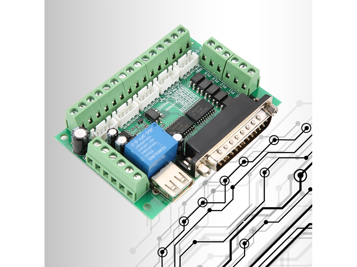 Placa Interface Usb 5 Eixos Cnc Mach3 Motor Passo