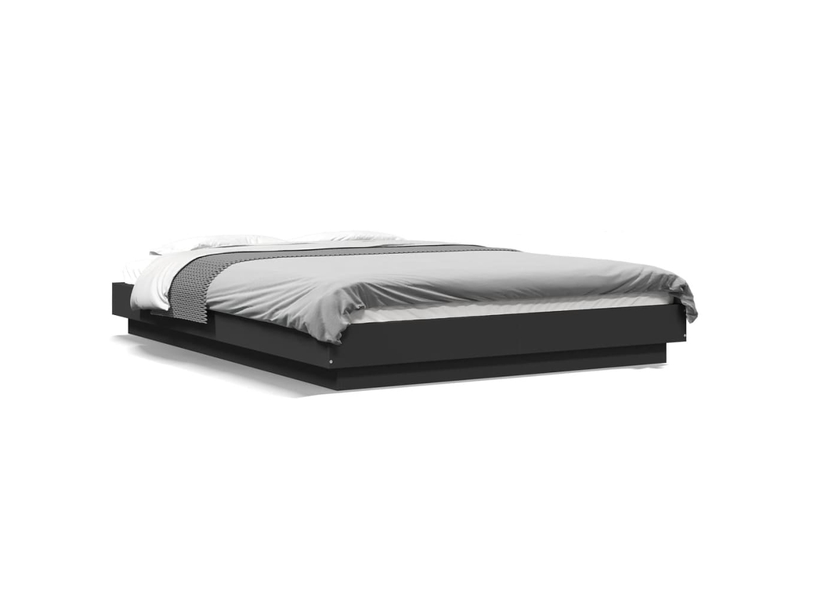 Bed Frame, Bed Frames Vidaxl Preto Madeira Processada (120 X 190 Cm)