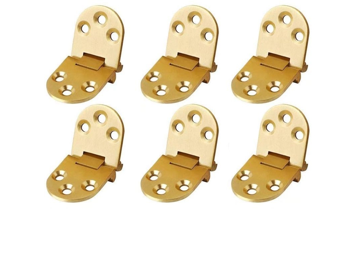 Bisagras Plegables Para Armarios Y Mesas 6 Piezas, Aleación De Zinc, 80x30mm, Dorado, Con Tornillos