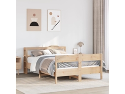 Vidaxl Cama Sem Colchão 140x190 Cm Madeira De Pinho Maciça