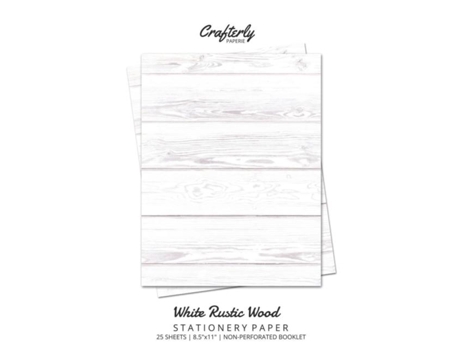 Livro White Rustic Wood Stationery Paper Cute Letter Writing Paper For Home, Office, Letterhead Design, 25 Sheets De Crafterly Paperie (inglês)