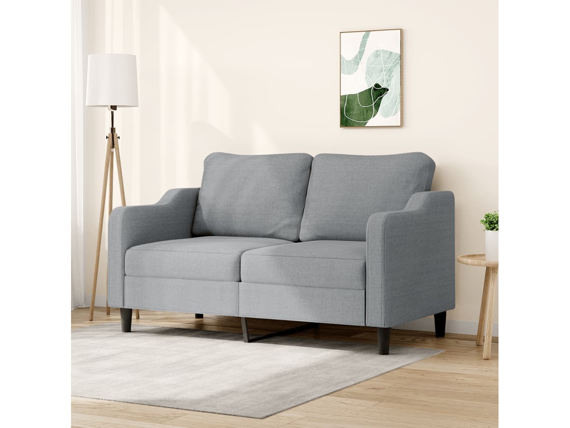 Vidaxl Sofá De 2 Lugares Em Tecido 140 Cm Cinzento-claro