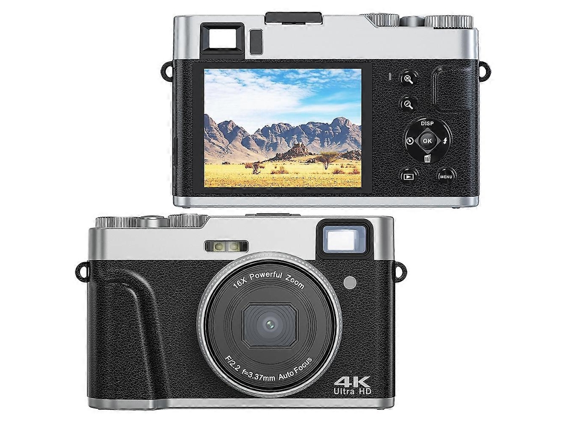 Câmara Fotográfica Digital 4k Com Zoom 16x E Ecrã De 2,8 Polegadas