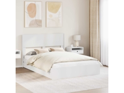 Vidaxl Estrutura De Cama Com Armazenamento E Cabeceira Branco