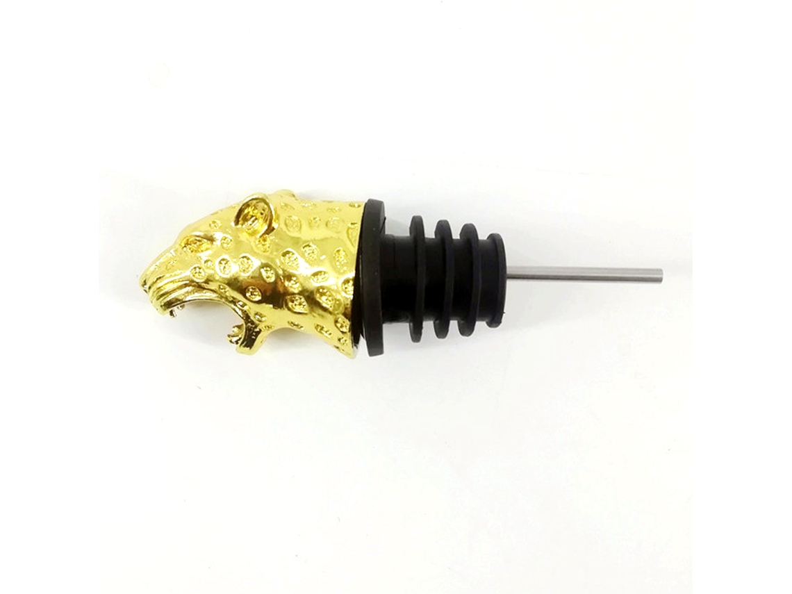 Ferramenta Decantador de Vinho Animal Liga Zinco Cabeça Leopardo Ouro Aerador Aço Inoxidável e Licor Dec UISAVE