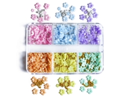 2022 Hot Selling Nail Art Five Petal Flower Jewelry Tamanho Misto Tridimensional Resina Broca Flor Nail Art Jewelry Hengrongshen