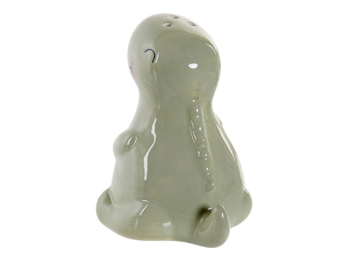 Saleiro com Tampa Dkd Home Decor Dinossauro Verde Dolomite 6.6 X 7 X 7.7 Cm 2 Pcs