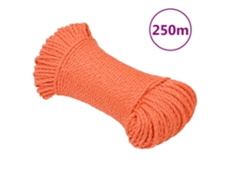 Vidaxl Corda De Trabalho 3 Mm 250 M Polipropileno Laranja