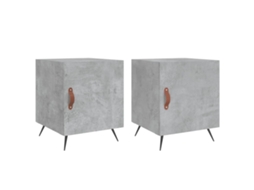 Bedside Cabinet, Bedside Cabinets Vidaxl Cinzeto Madeira Processada (n/a)
