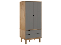 Maison Exclusive - Guarda Roupa Otta 76,5x53x172 Cm Pinus Maciço Marrom/cinza