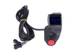 Voltagem De Polegar Com Tela Lcd Digital De Tensão Da Bateria E Interruptor De 3 Velocidades Para Bicicleta