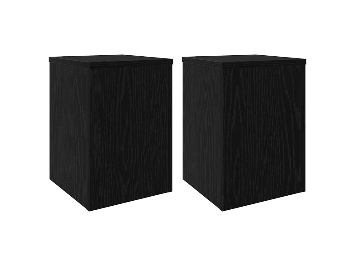 Conjunto 2 Suporte Para Plantas Internas Vidaxl Preto Derivados De Madeira (25 X 25 X 35 Cm)