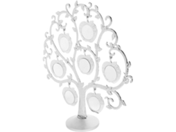Porta Retratos Decorativo Metal Branco Formato Árvore Folhas Strass Artístico Casamentos Decoração Elegante GOKOCO