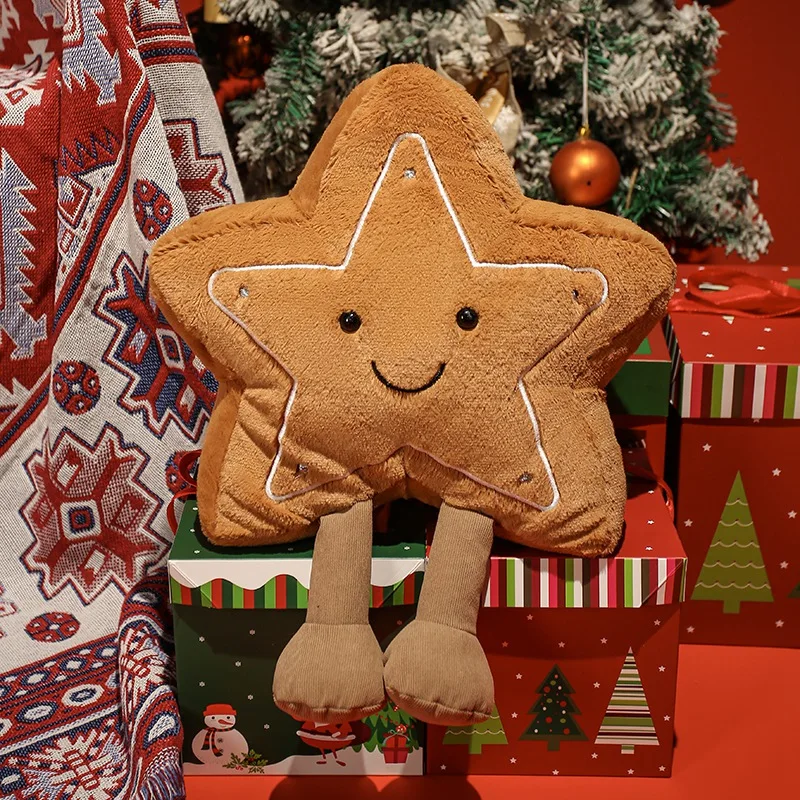 Brinquedo de Pelúcia Natalino Divertido, Fofo e Macio, Perfeito para Decoração de Festas. MDUG (estrela 22 25cm)