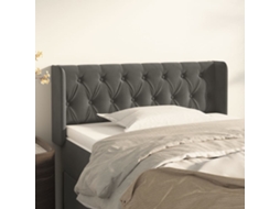 Cabecero con Alas de Terciopelo 103x16x78/88cm Gris Oscuro