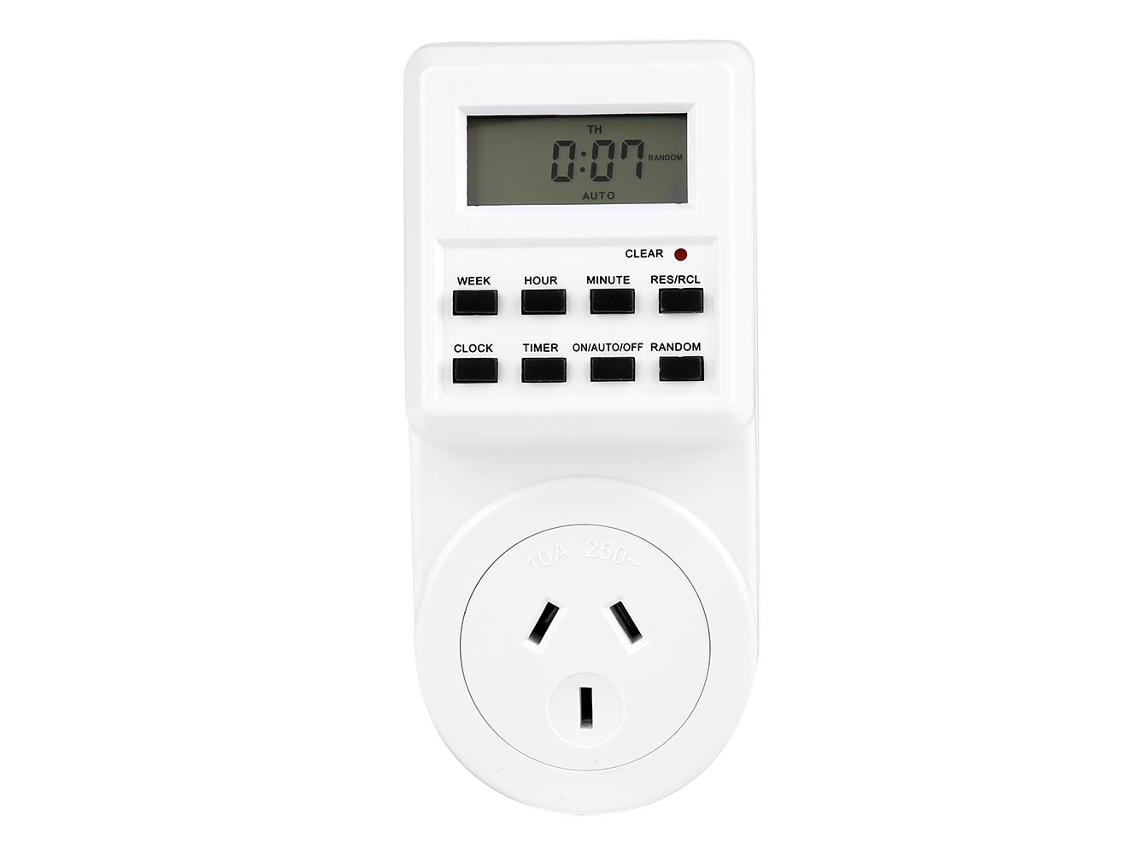 Timer switch digital semanal programável com tomada elétrica LCD e bateria recarregável S/MARCA