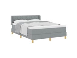 Cama Box com Colchão Cinzento claro 200x160cm Tecido MAISON EXCLUSIVE