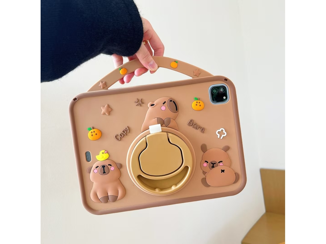 Capa Protetora De Silicone Para Tablet Com Estampa Capivara Kawaii, Compatível Ipad Pro 11, 10.5, 10.2, 8ª, 7ª, 9.7, Air 4, 3, 2, Tuotuo