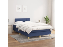 Vidaxl Cama Com Molas/colchão 120x200 Cm Tecido Azul